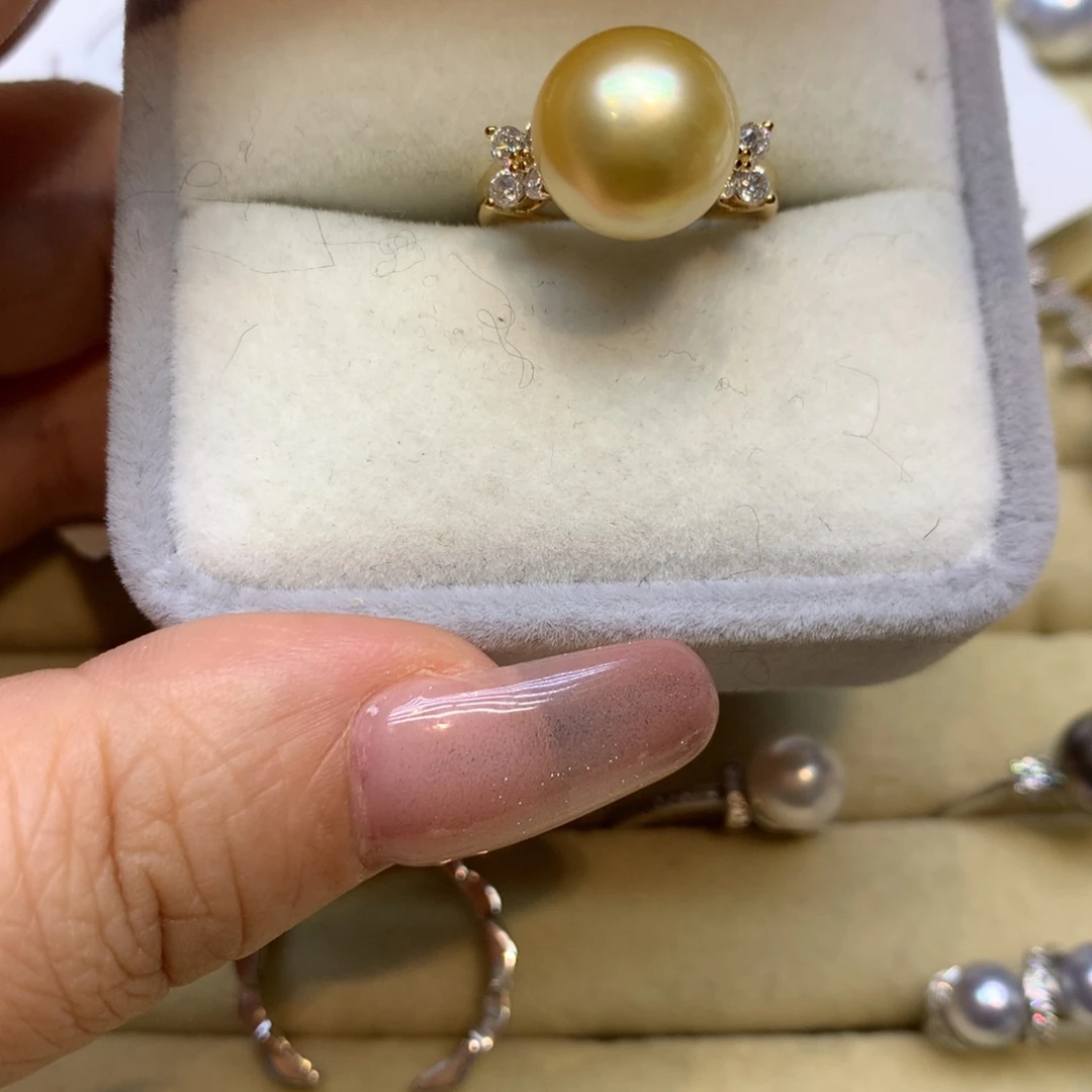 银S925镶嵌戒指海水珍珠