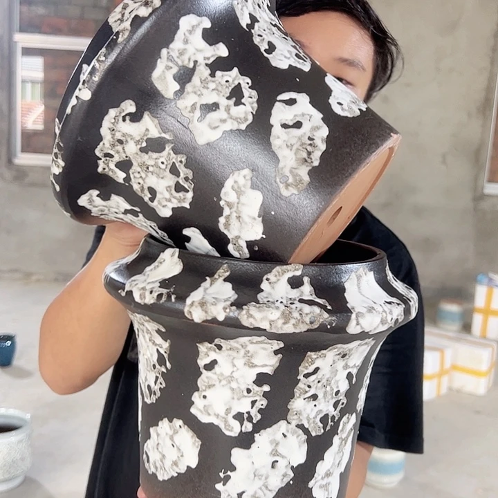 紫砂花盆高20口18