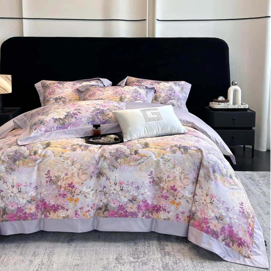 【嘉奇严选】【三晟SanSheng】设计师高定款数码印花宽边四件套