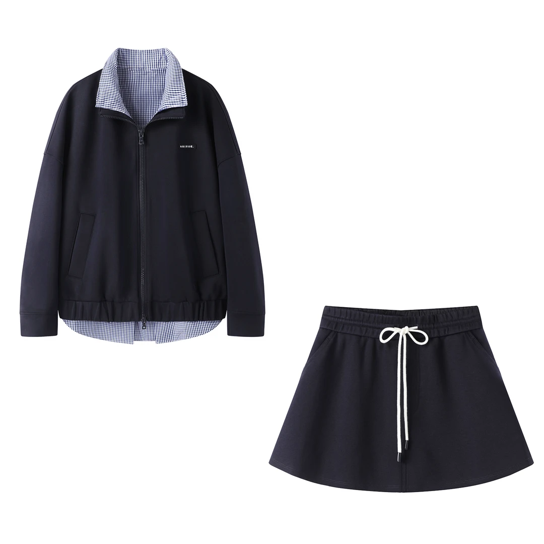 艾家千金风时尚百搭女士运动卫衣夹克潮流上衣半身裙女-AC354132