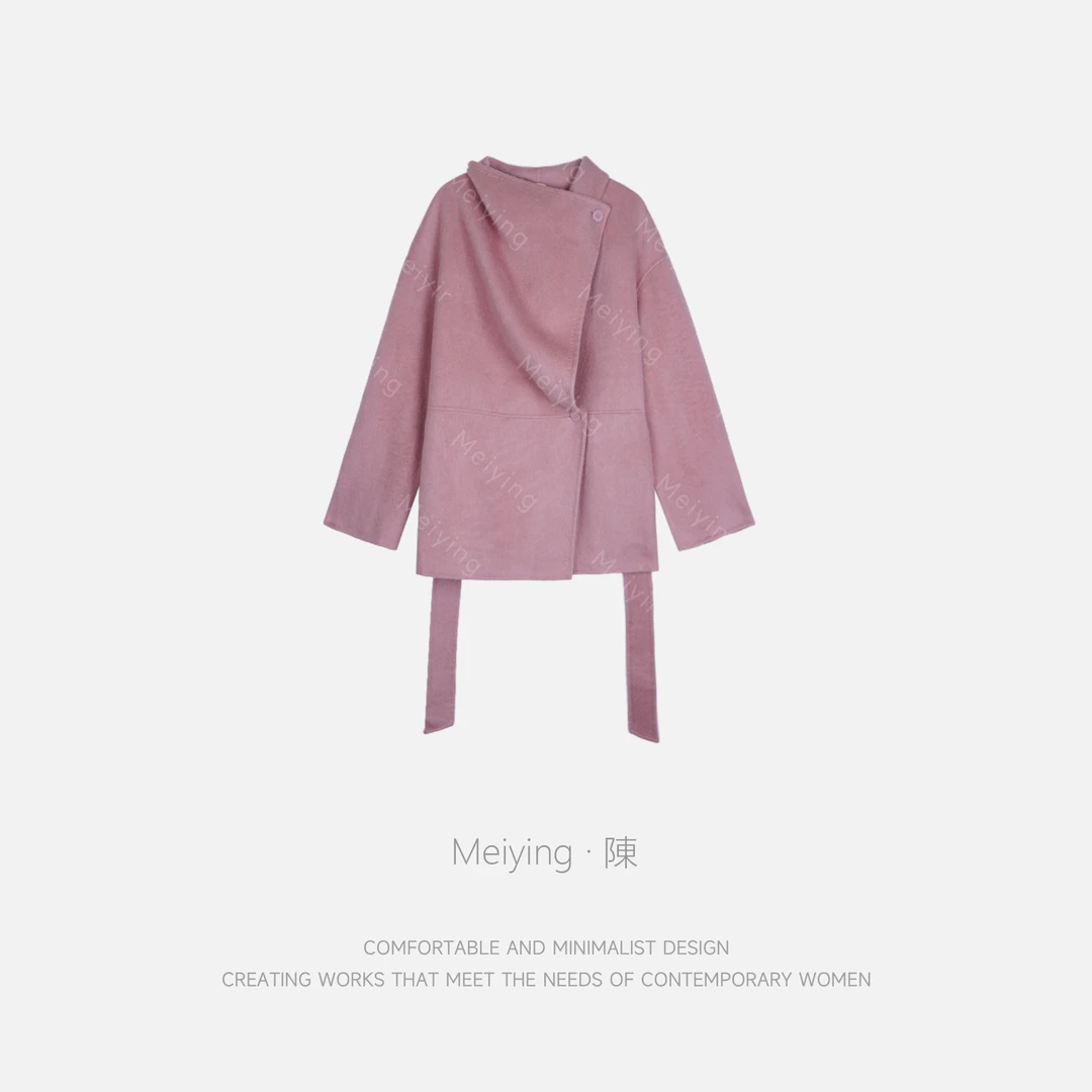 Meiying-“bc恋人”时尚减龄感自由领100骆驼绒毛呢大衣YA5QD032