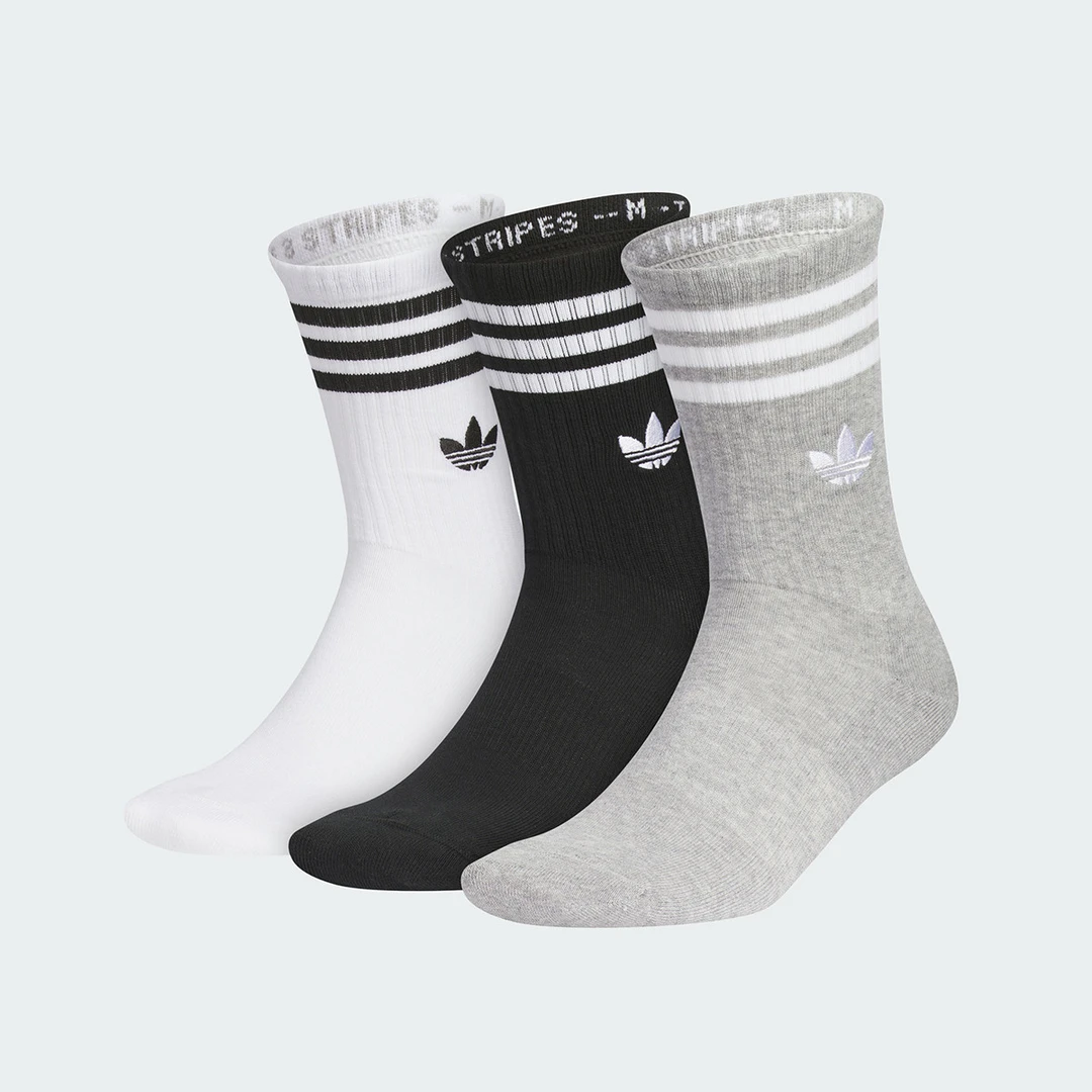 阿迪达斯三叶草｜CREW SOCK 3PP男女同款舒适耐磨运动休闲运动功