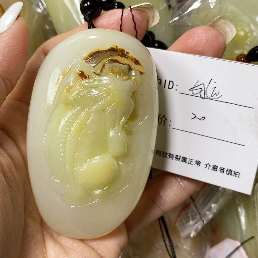 石材A***伴古青石手把件