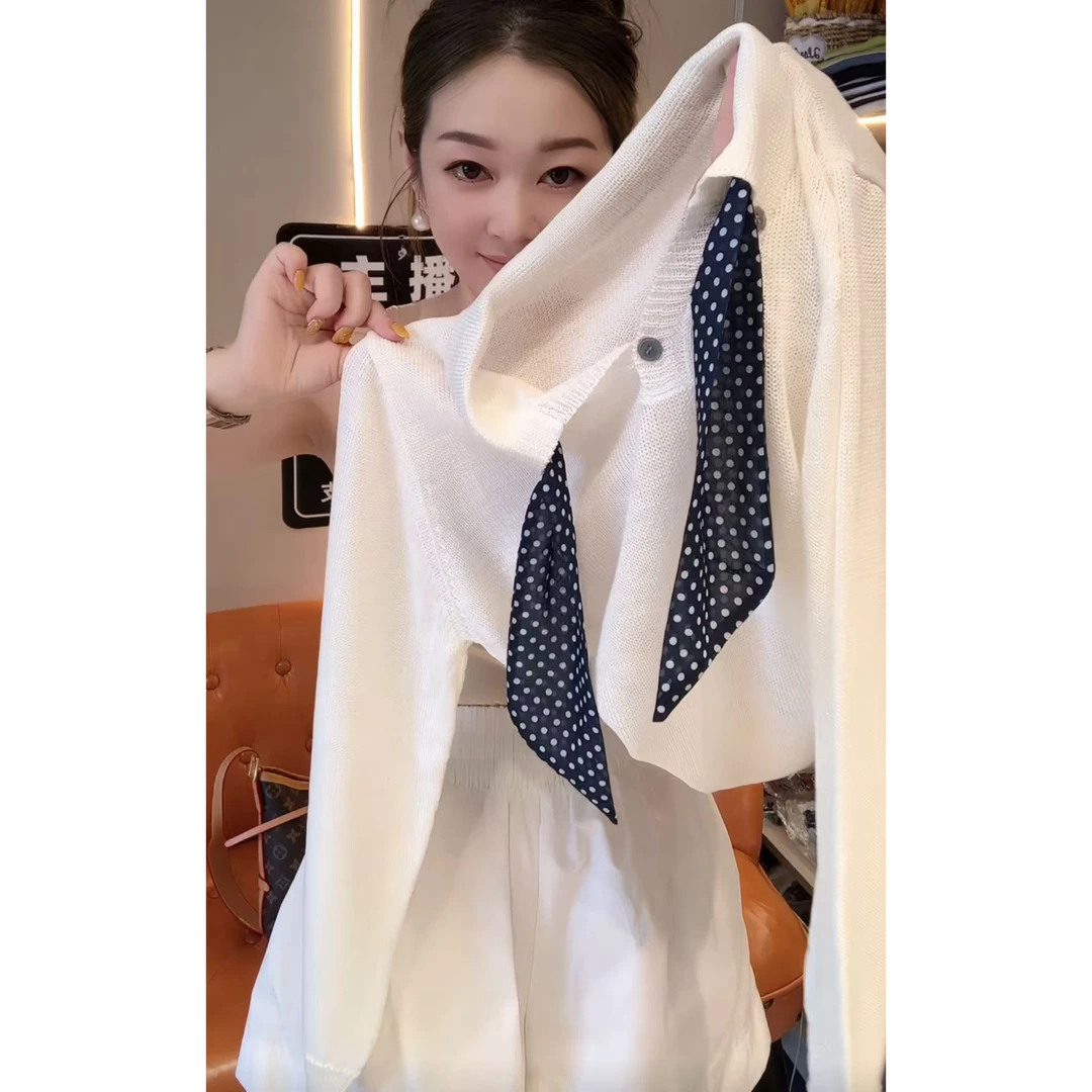 今年流行穿搭2025夏季新款温柔风常规款休闲风毛针织衫长袖上衣