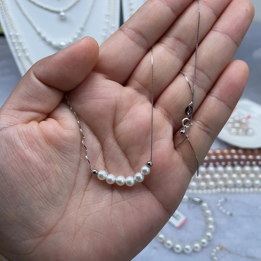 项链未镶嵌淡水珍珠微笑链