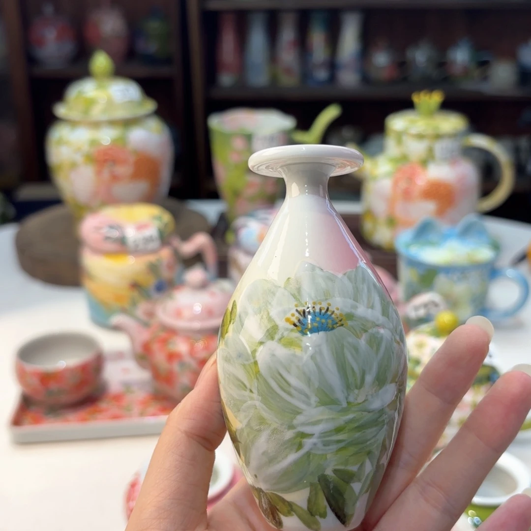景德镇手绘高温釉下彩陶瓷茶具