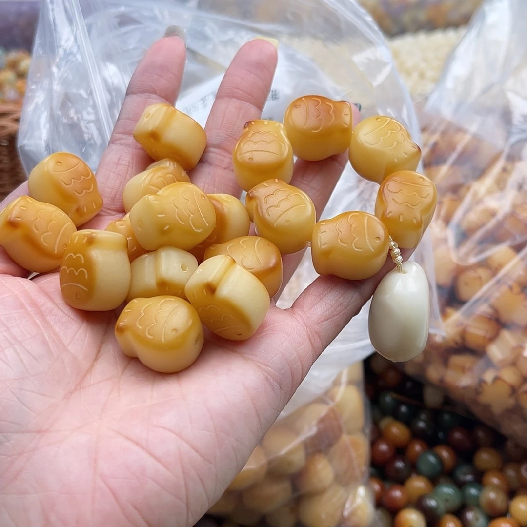 白玉菩提吊坠A/16mm/6颗鱼饼