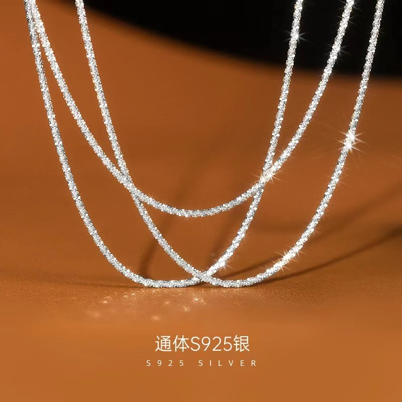 坠链均925银 满天星波光粼粼菜花链小众时尚个性百搭轻奢锁骨链