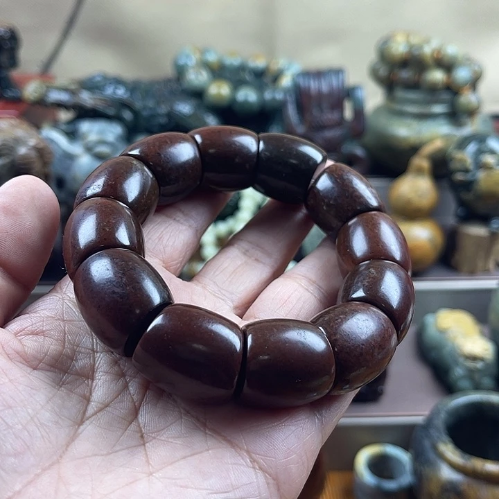 手串未镶嵌岫岩河磨玉（透闪石质玉）超**果