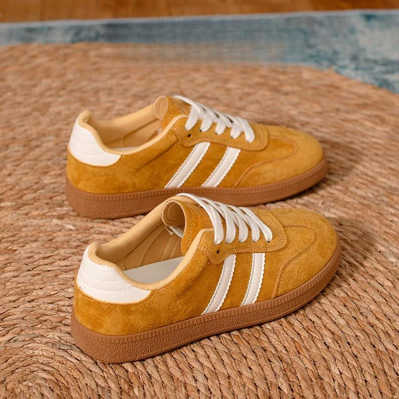 苏苏严选柠檬黄德训鞋女2025新款夏季百搭小白鞋厚底轻便时尚板鞋