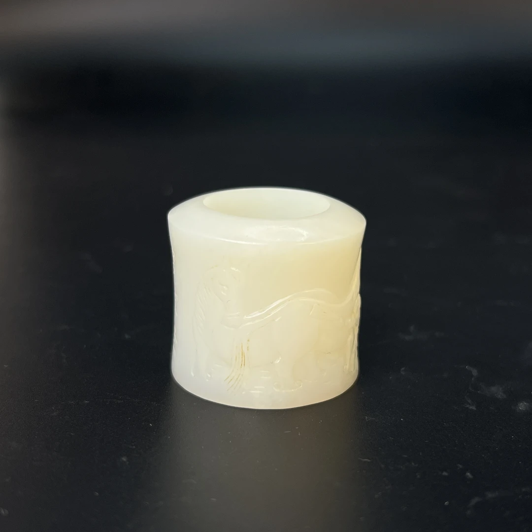 "民国和田玉扳指/ DL011634/ 古玩/收藏/德州文物"