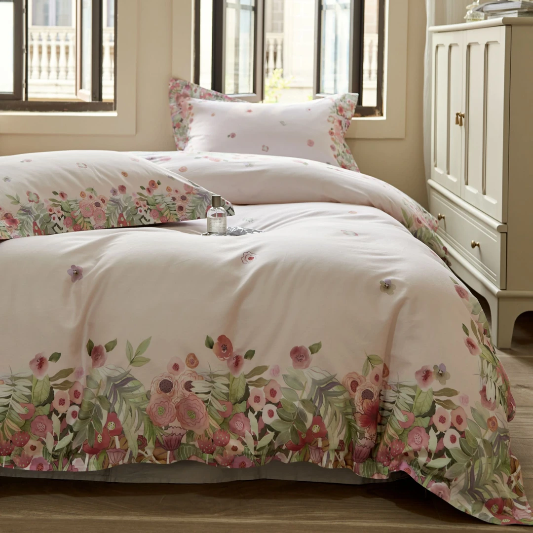 絮语丨全棉贡缎长绒棉数码印花轻奢高档柔软透气亲肤纯棉四件套