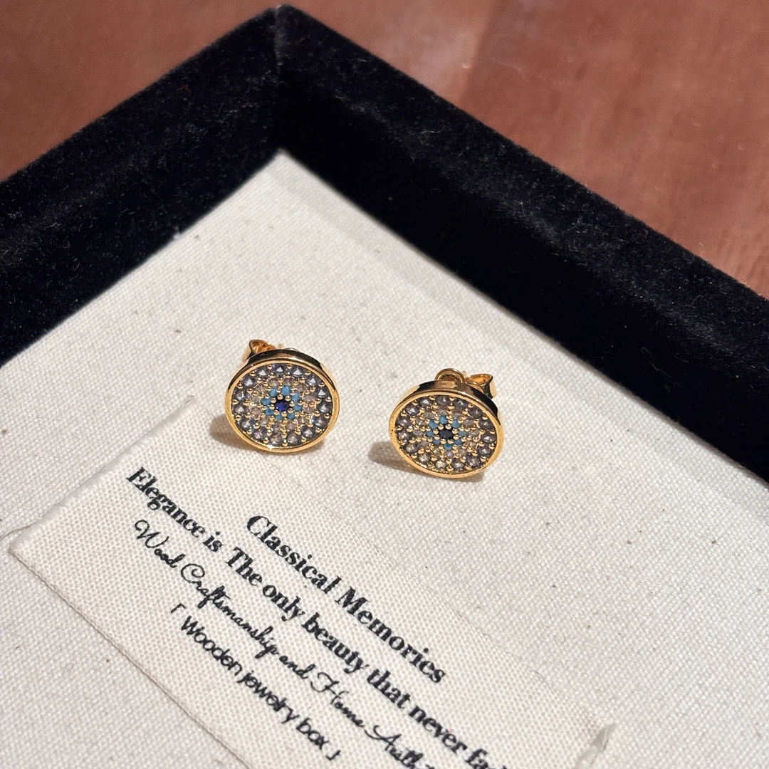 铜合金锆石耳饰 精致耳饰2025爆款气质高级感耳环A1796