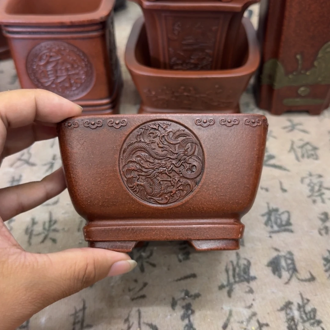 紫砂花盆11.5x6.5内经紫砂花盆