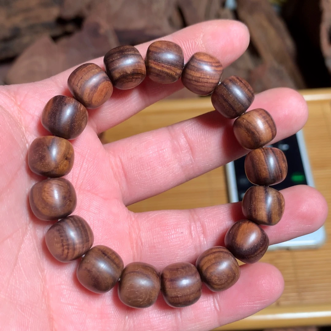 清***流黄花梨/降香黄檀手串回血的海南黄花梨老料