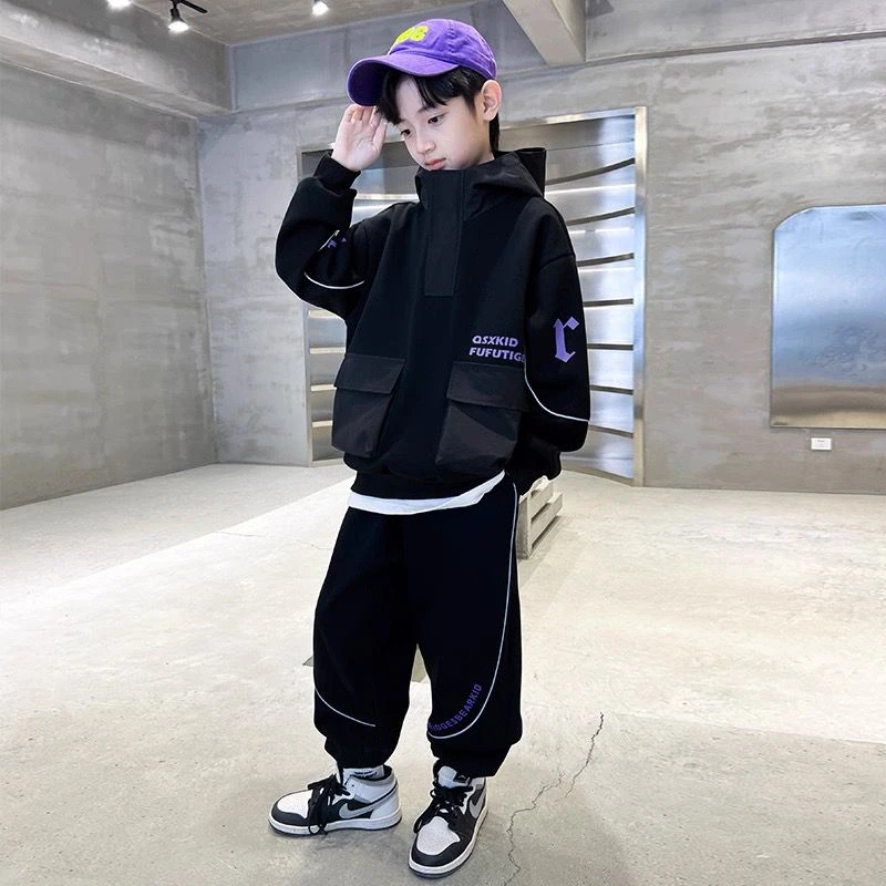 男童秋装套装2025新款秋季卫衣中大童儿童男孩春秋款痞帅气时髦潮