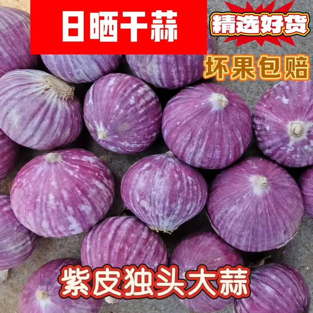 【独头干蒜】干蒜紫皮独头蒜农家大蒜红皮批发0.5/1/2/3/5斤包邮