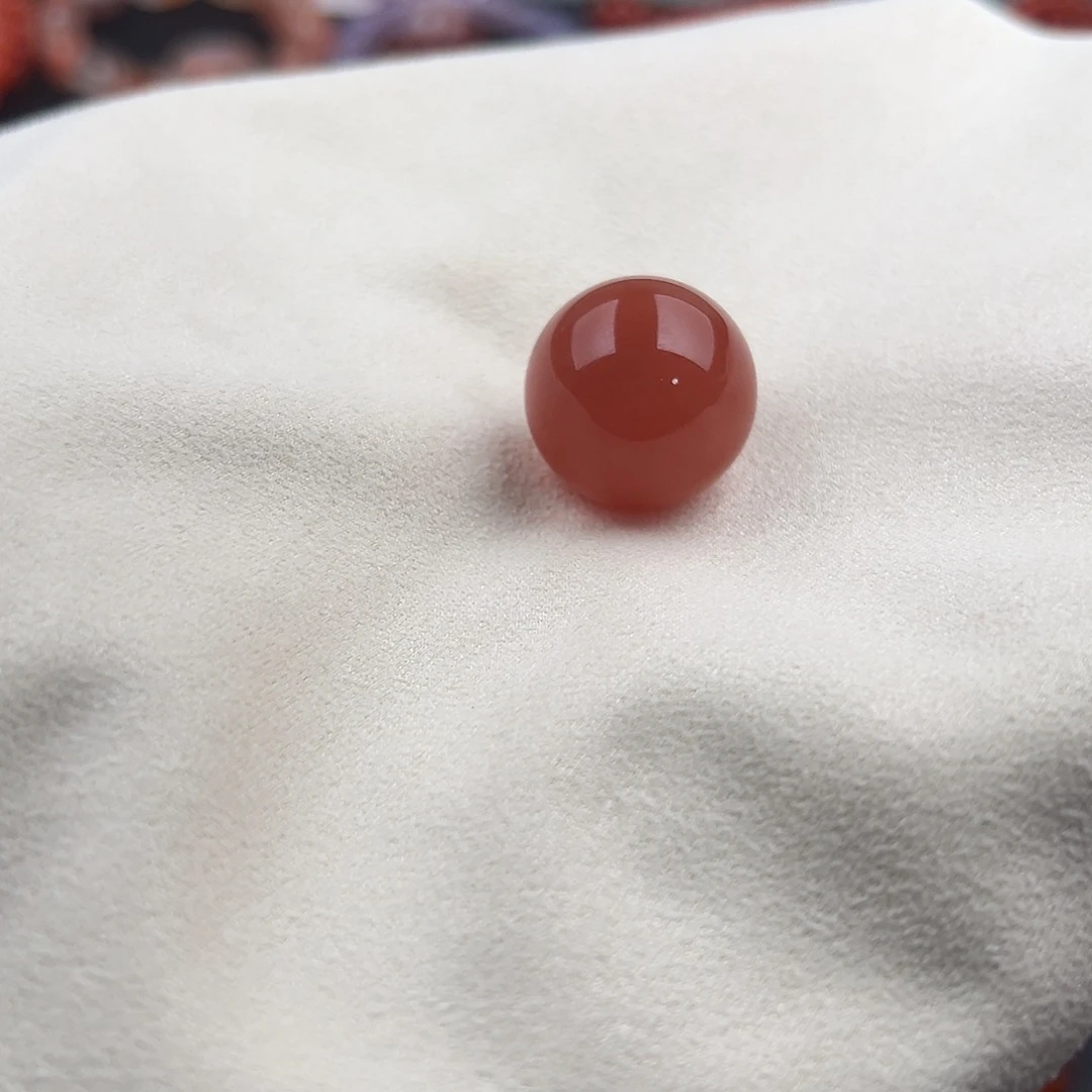 南红玛瑙未镶嵌手链卡19单珠柿子红