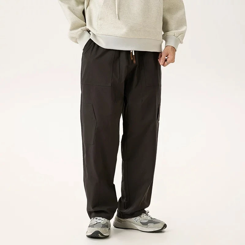 山系复古直筒工装裤男士潮牌宽松户外休闲裤百搭长裤阔腿伞兵裤
