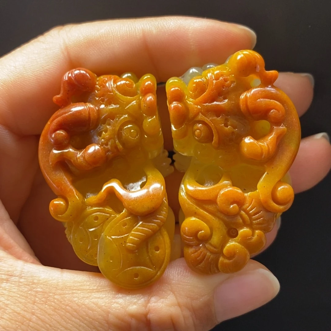 石英质玉（黄龙玉）颈饰未镶嵌T*X