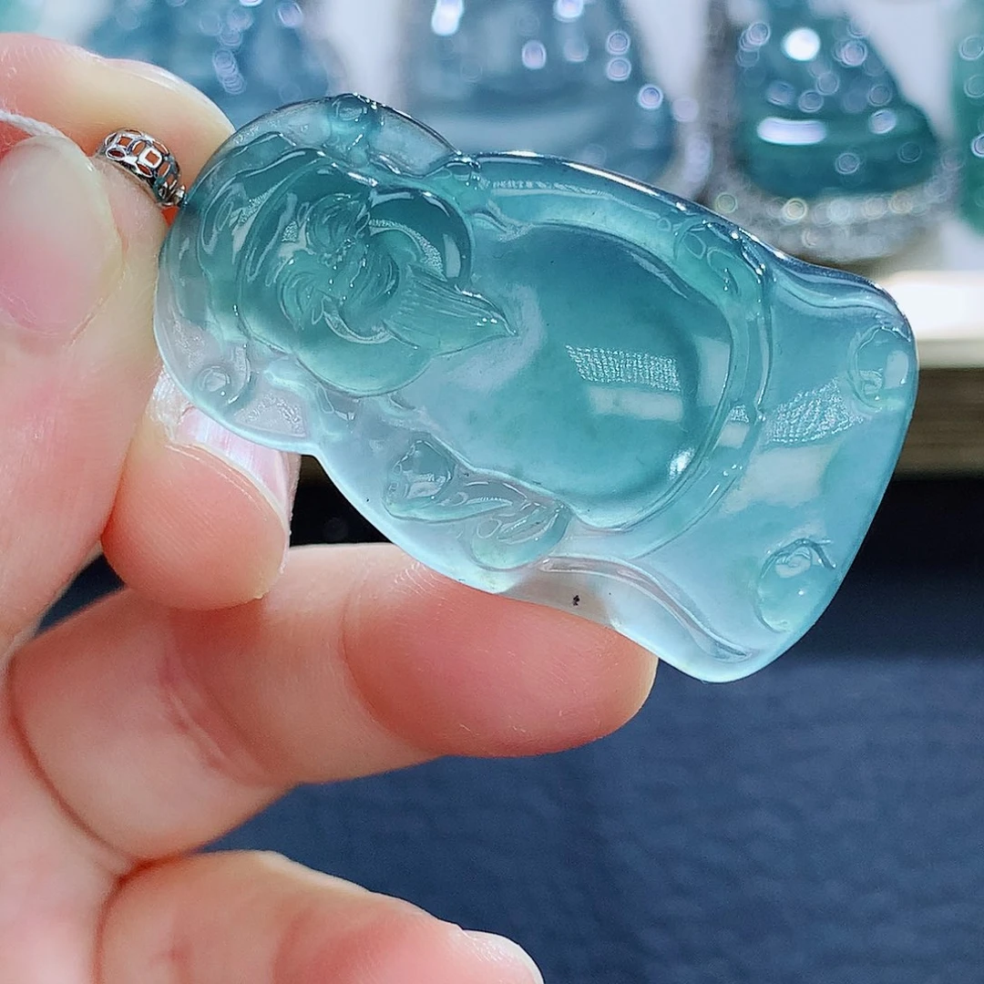 银S925镶嵌挂件翡翠翡翠