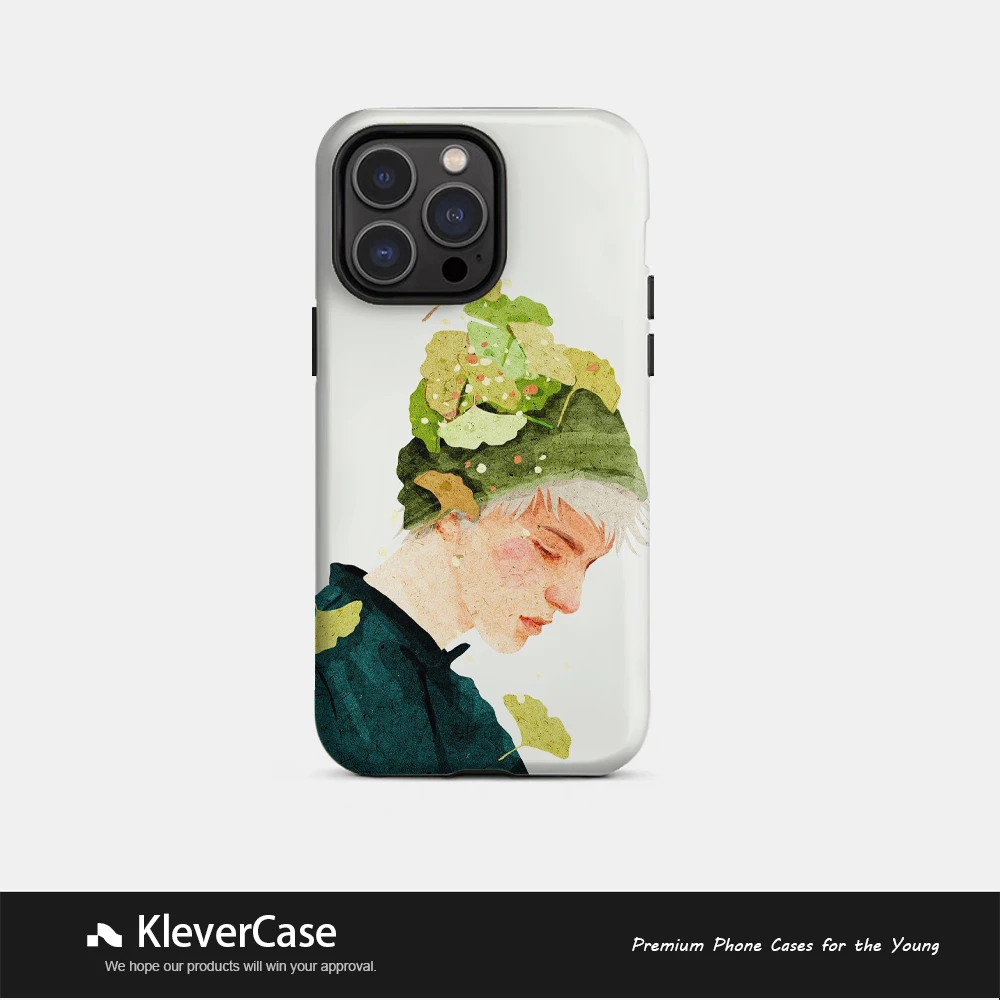 绿叶男孩二合一菲林壳苹果使用16pro/华为/小米15/vivo可爱手机壳