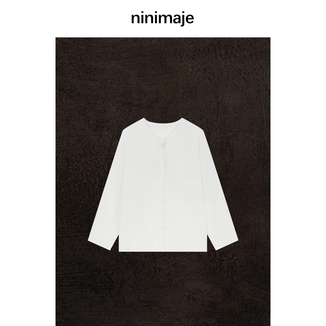 NanBeiBei 日本高支肌理棉净色开衫 8253