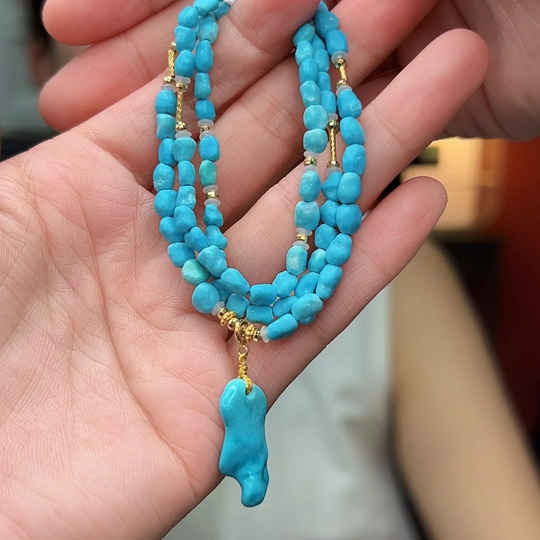 18K金镶嵌绿松石珠宝奇石