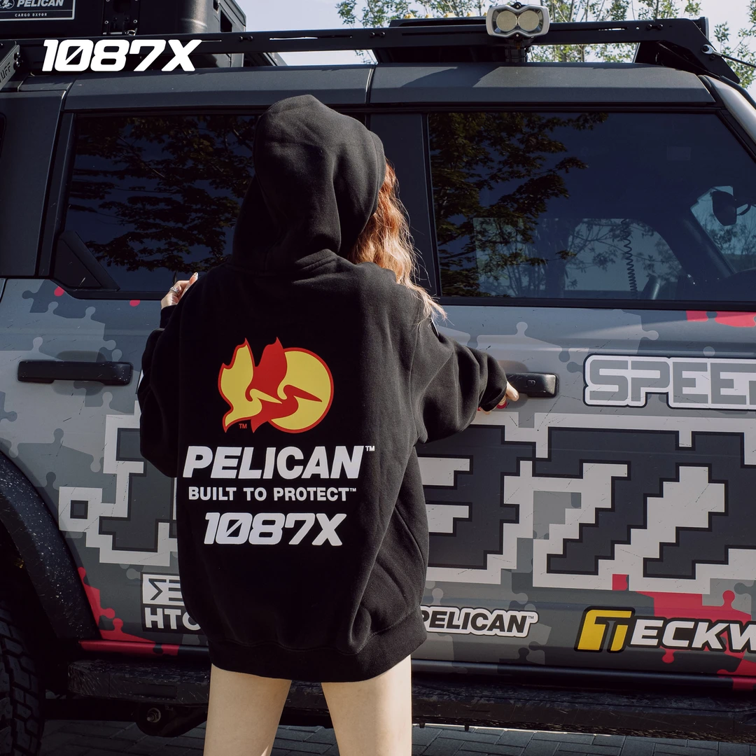 1087X&派力肯秋冬联名新款宽松重磅美式休闲套头连帽潮流印花卫衣