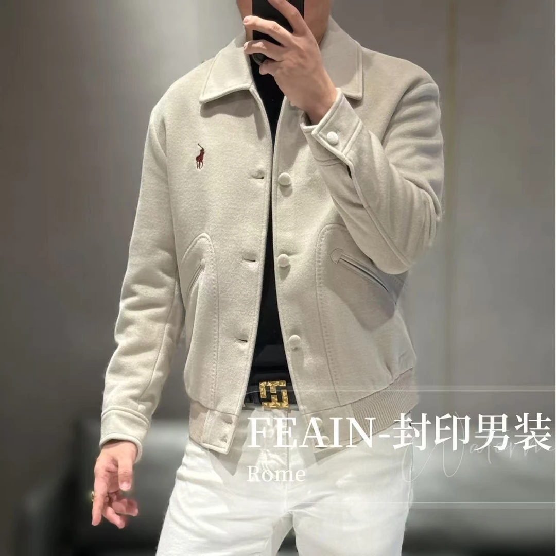 【100%羊毛】拉*夫方向高端男士全羊毛立体裁剪小夹克6818
