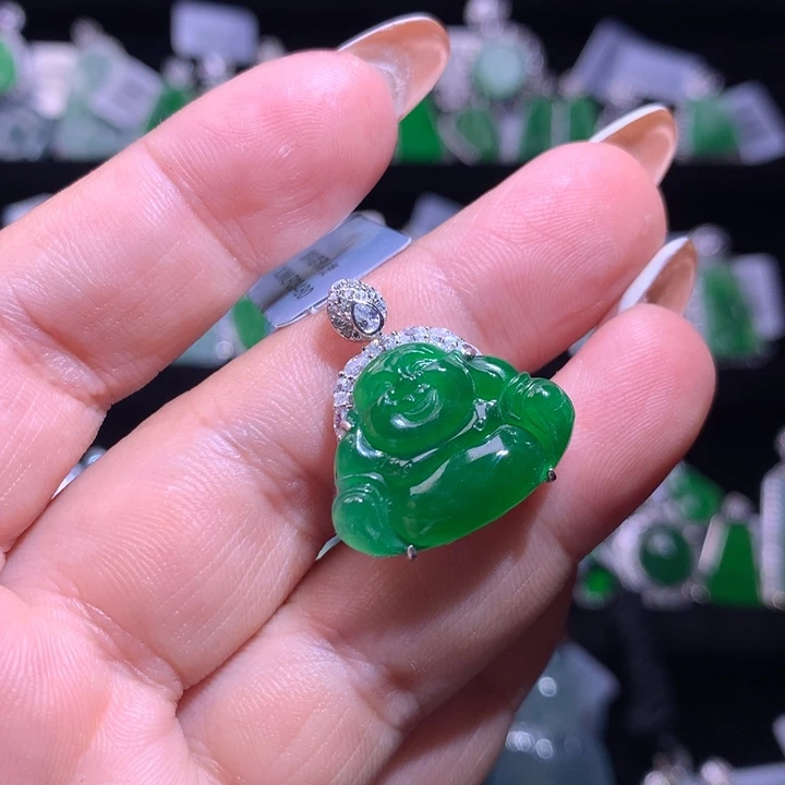 【闪购商品】颈饰银S925镶嵌翡翠天然翡翠