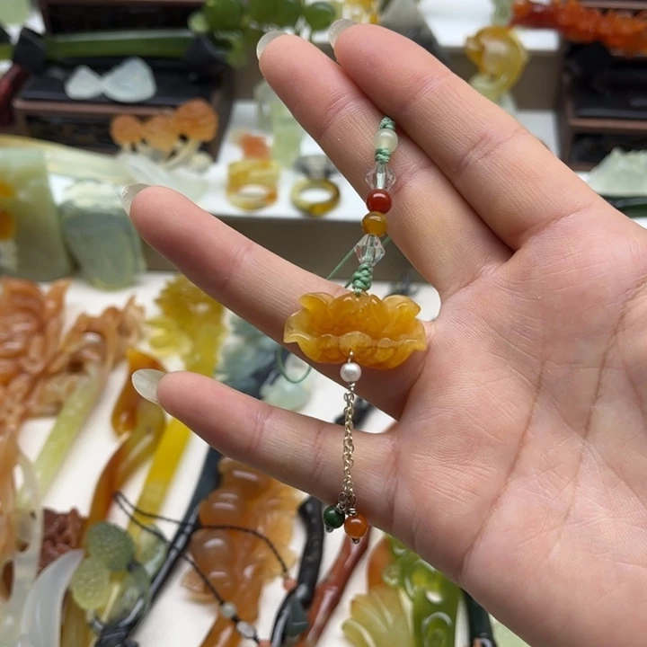 梦***人未镶嵌蛇纹石玉岫玉发簪