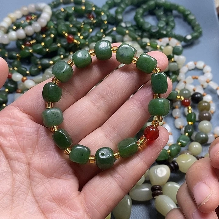 手链未镶嵌和田玉（糖玉）