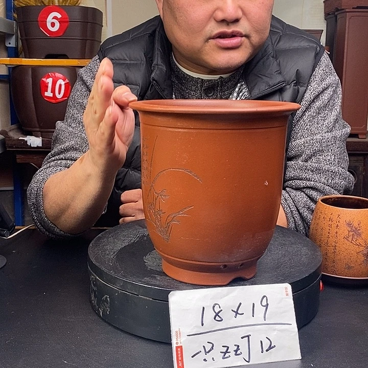 紫砂花盆货号一只ZZJ12