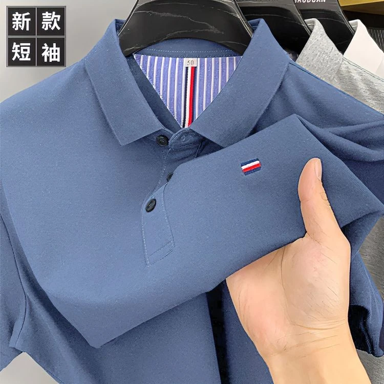 金莲专属CHZ-BD3024-polo衫男士短袖t恤轻奢商务休闲刺绣上衣翻领