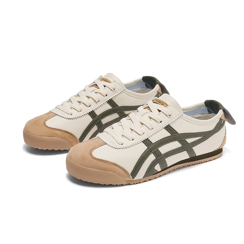 【虎家 tiger】潮流米黄军绿配色阿甘鞋透气休闲低帮德训情侣百搭鞋