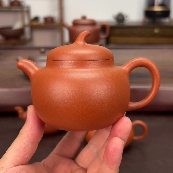 茶壶紫砂生砂大红泥茄瓜 175 毫升