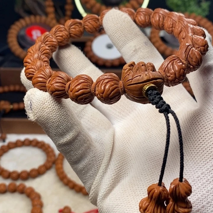 桃核吊坠风***光秦岭龙纹桃核