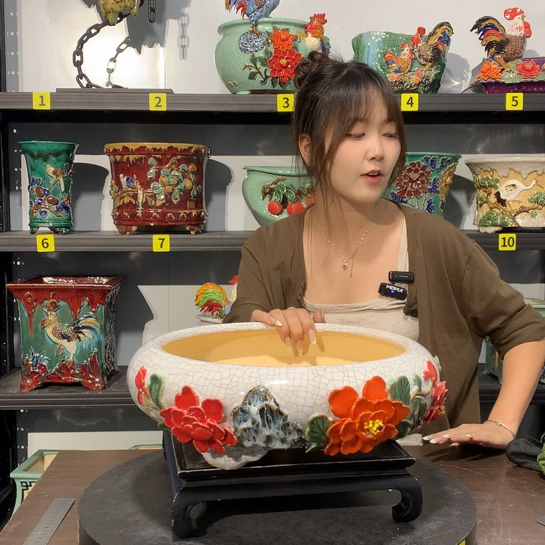 晏***叔高温烧制石湾盆花盆
