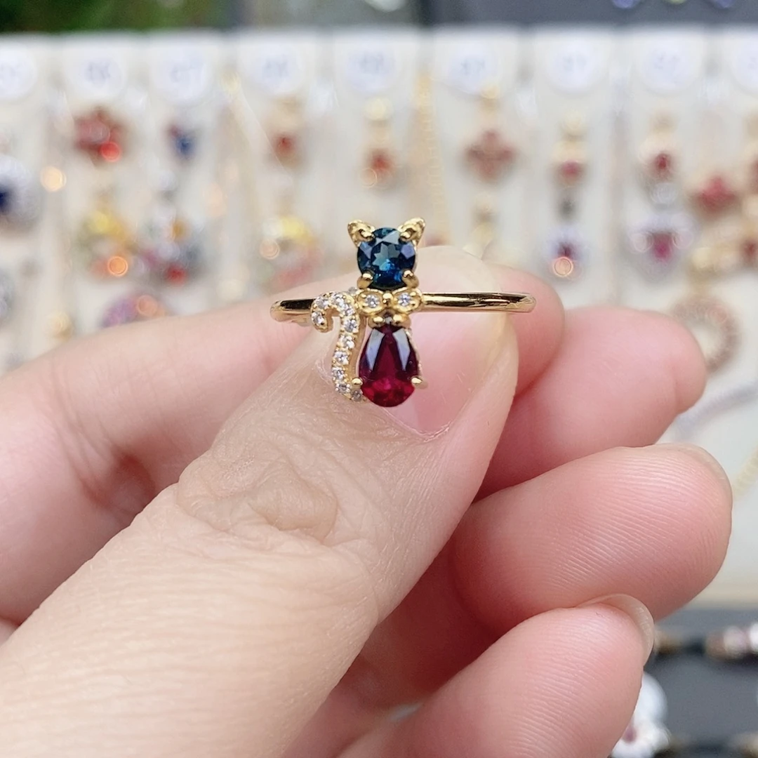 戒指碧玺银S925镶嵌