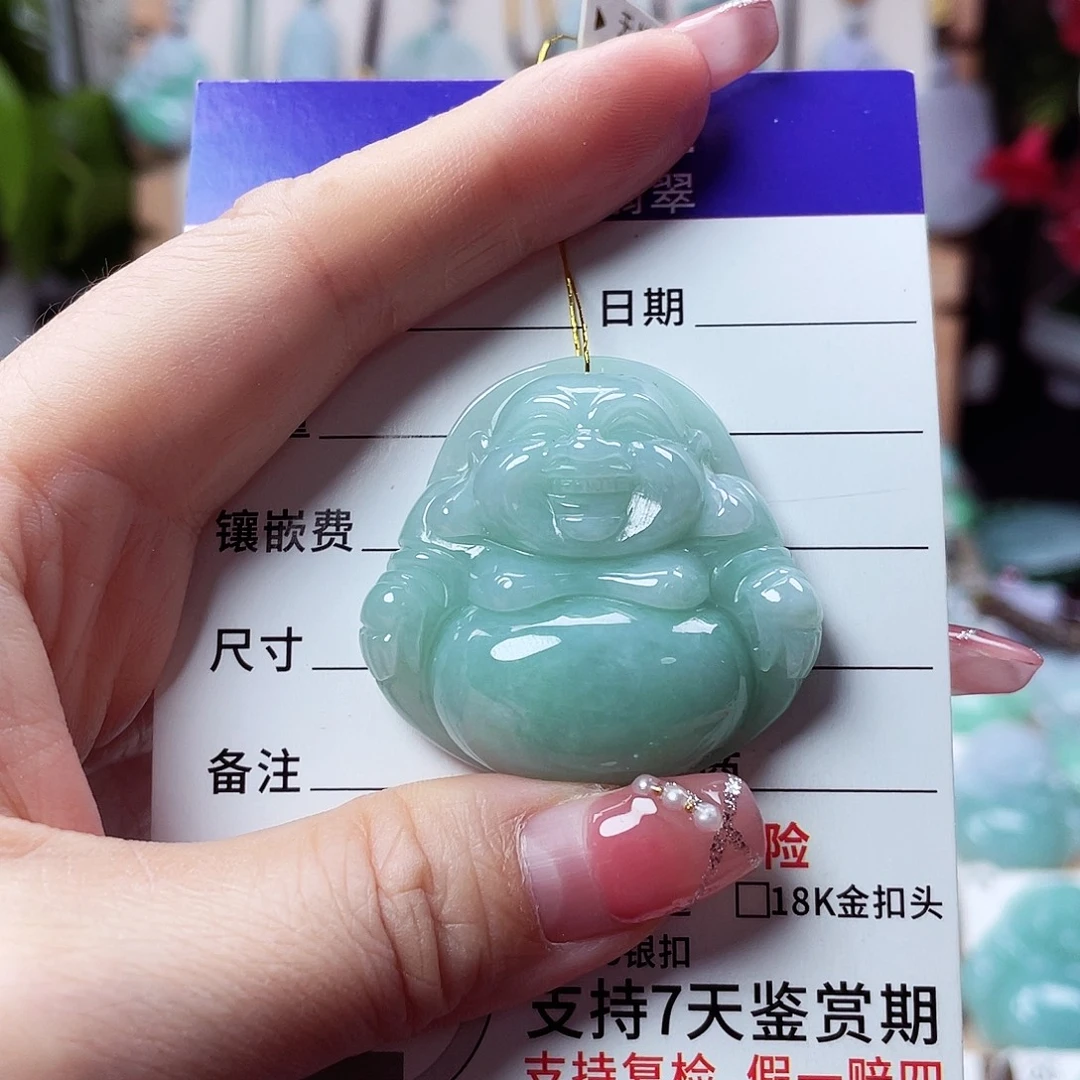 翡翠未镶嵌颈饰佛公26