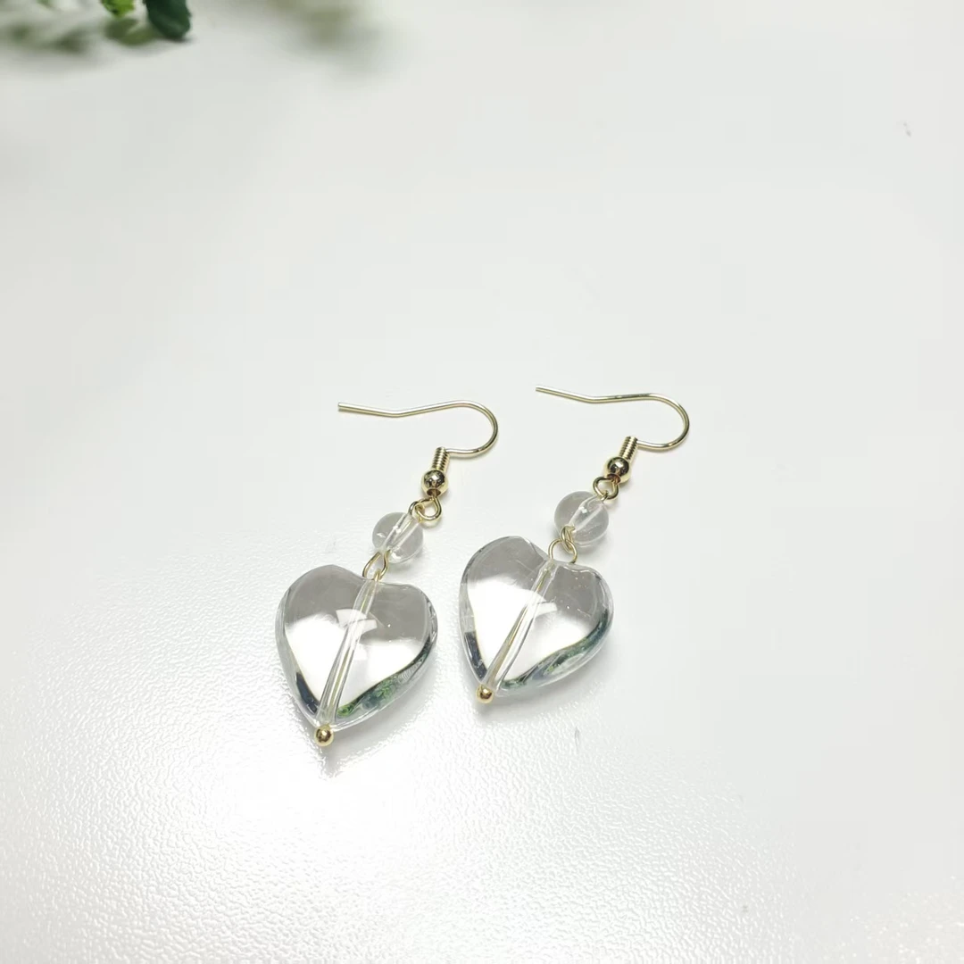 Q567【赵小姐】时尚金镀银白水晶耳坠多样发其一