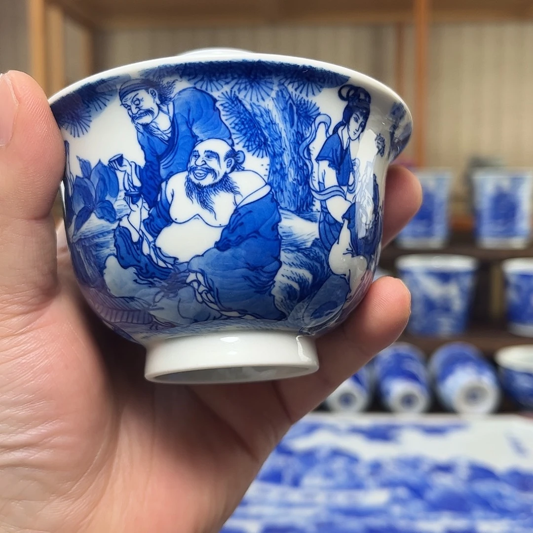 不***.陶八仙过海盖碗盖碗