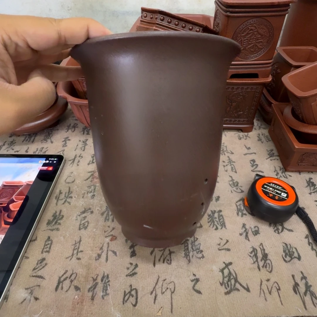 紫砂花盆14.5x19内经紫砂花盆