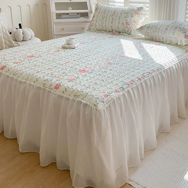 冰丝乳胶凉席床裙三件套2025新款夏季凉感床单床罩保护罩床笠罩