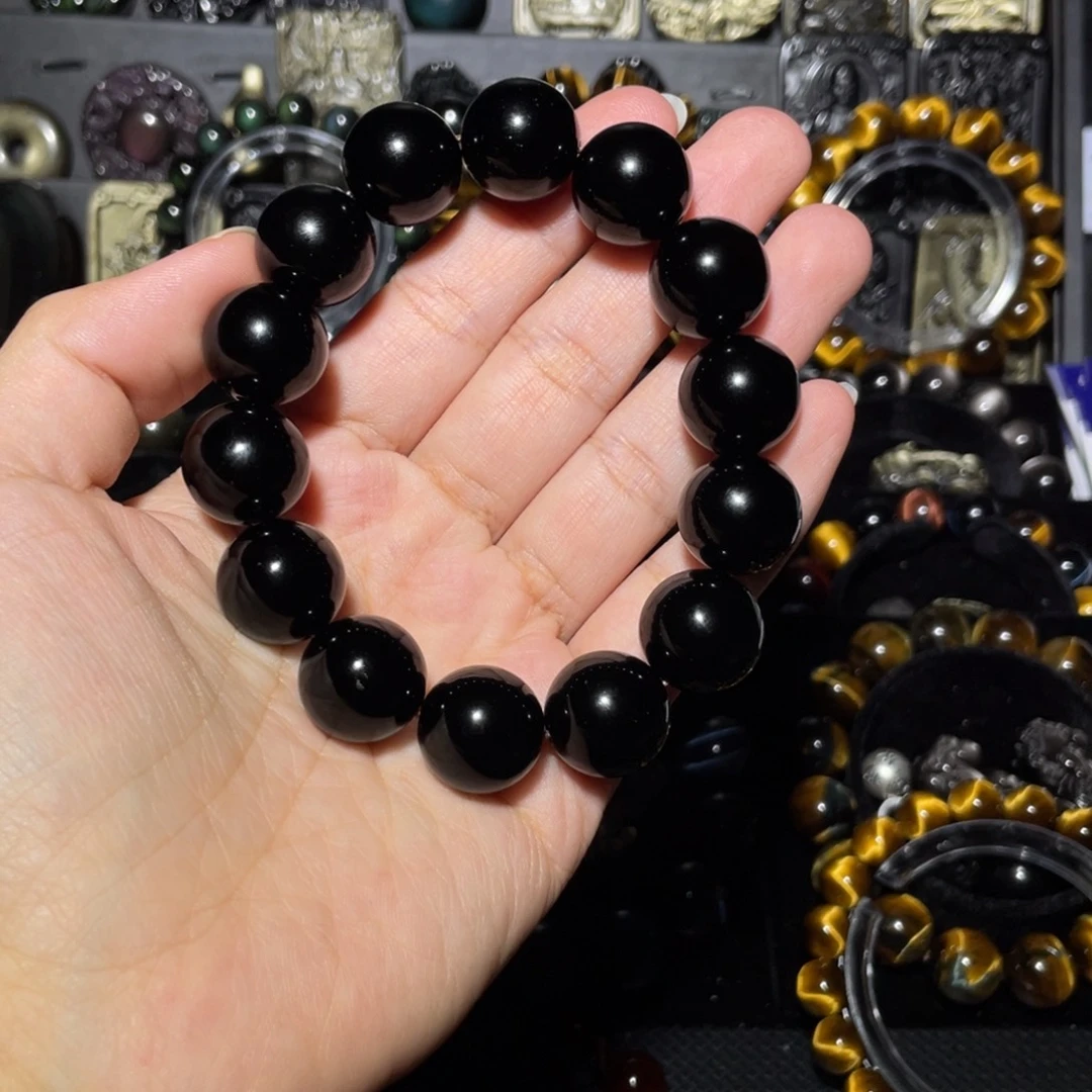 品****黑曜岩未镶嵌手链手串