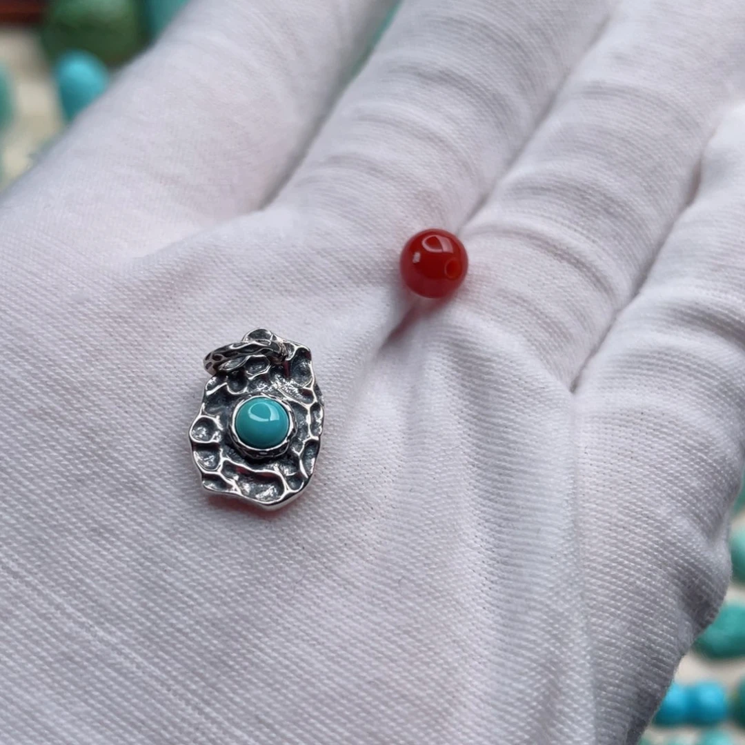 银S925镶嵌南红玛瑙珠宝奇石