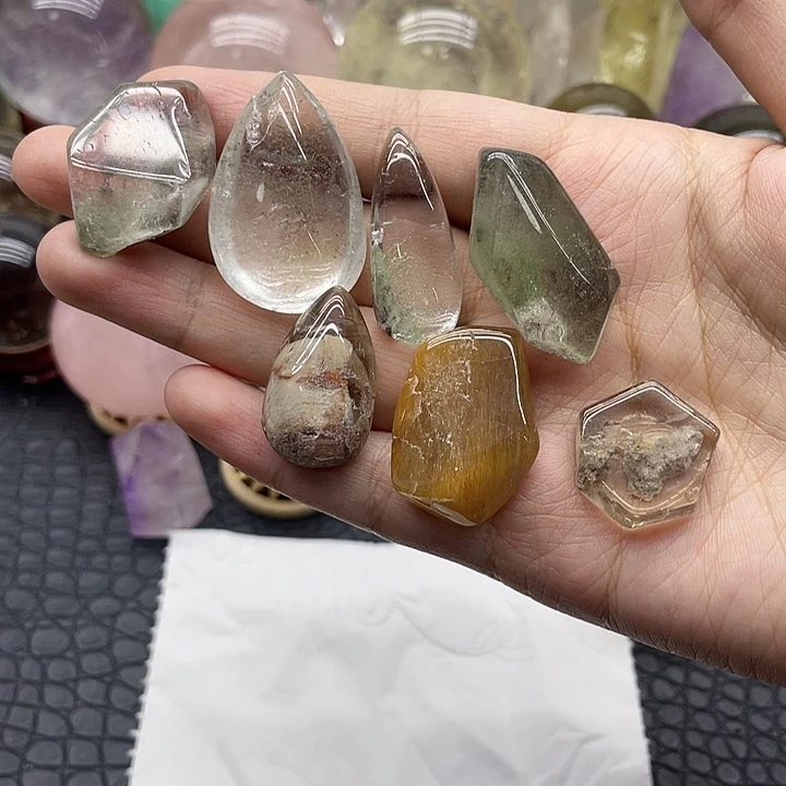 珠宝半成品未镶嵌水晶83幽灵水滴微瑕