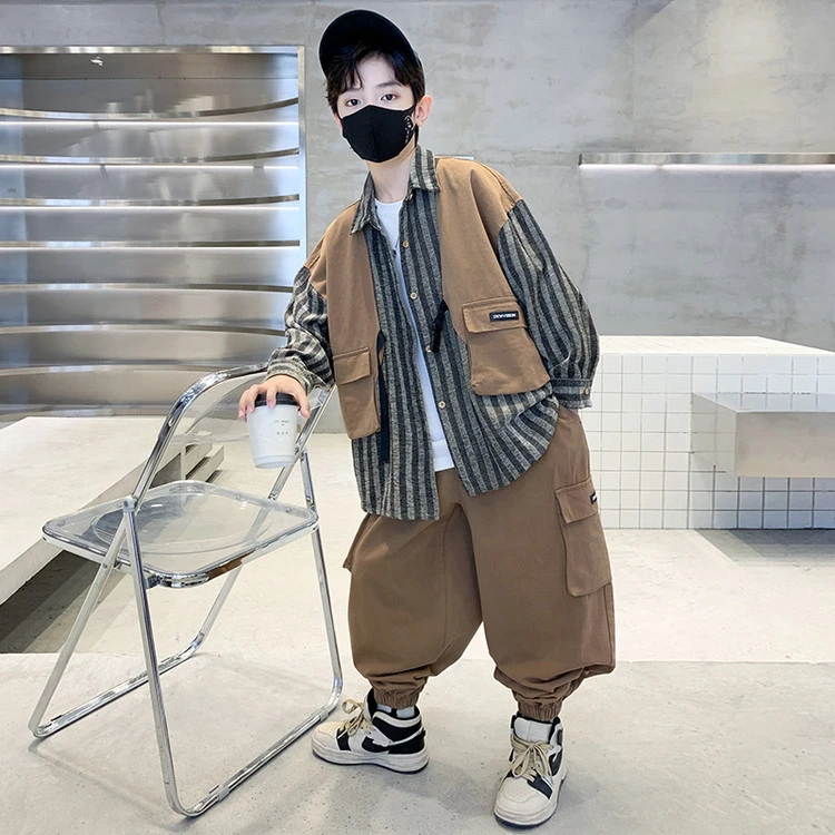 儿童装男童秋装套装2025新款春秋款中大童男孩运动秋季洋气酷帅潮
