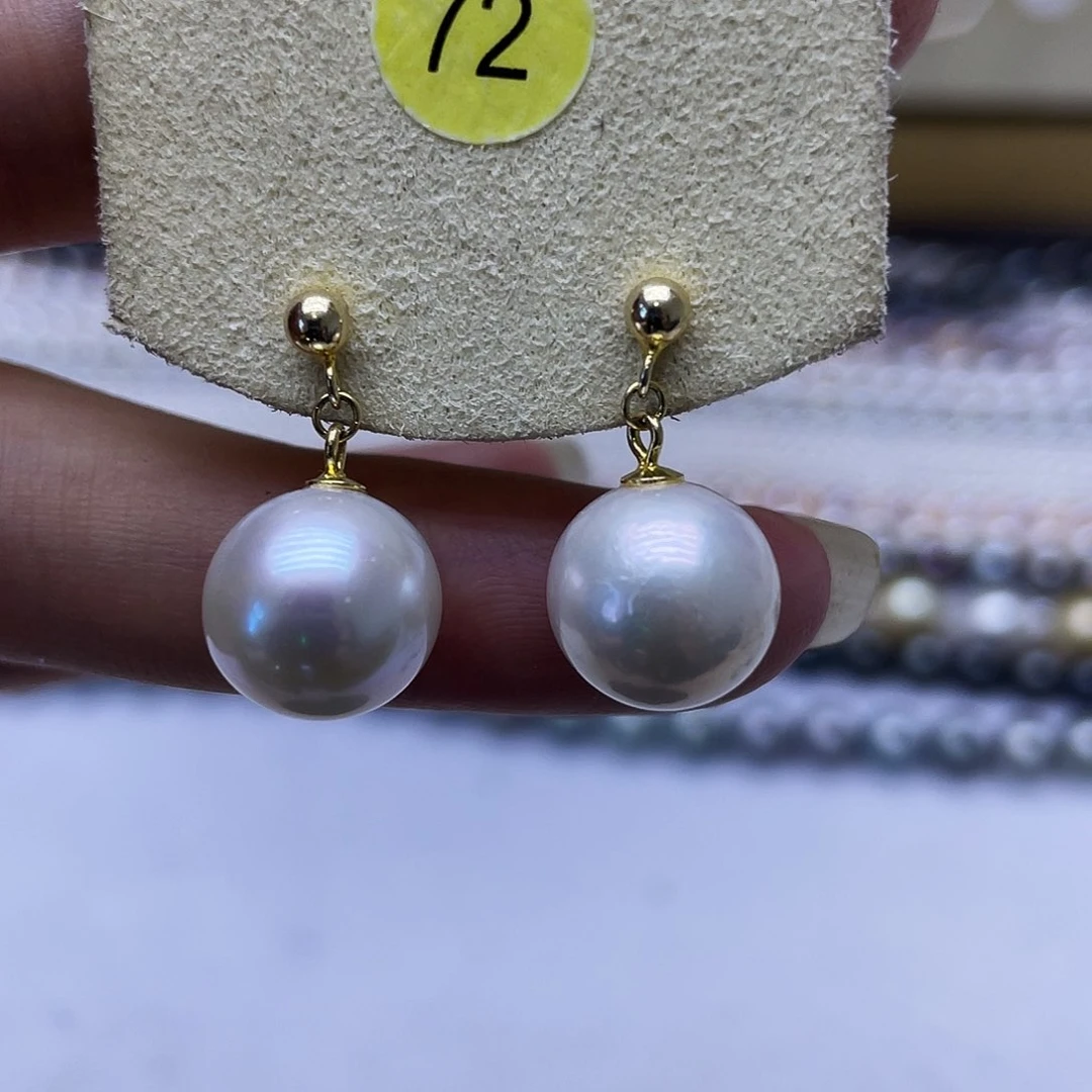 银S925镶嵌淡水珍珠耳饰
